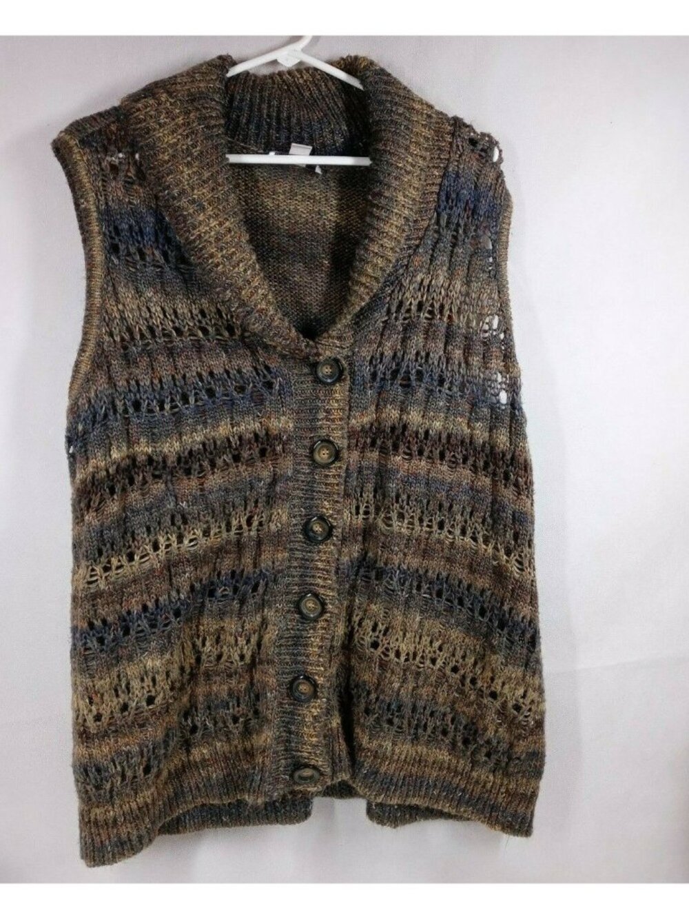 CJ Banks Women's Sleeveless Open Knit Cardigan Sweater Shawl Size 2X